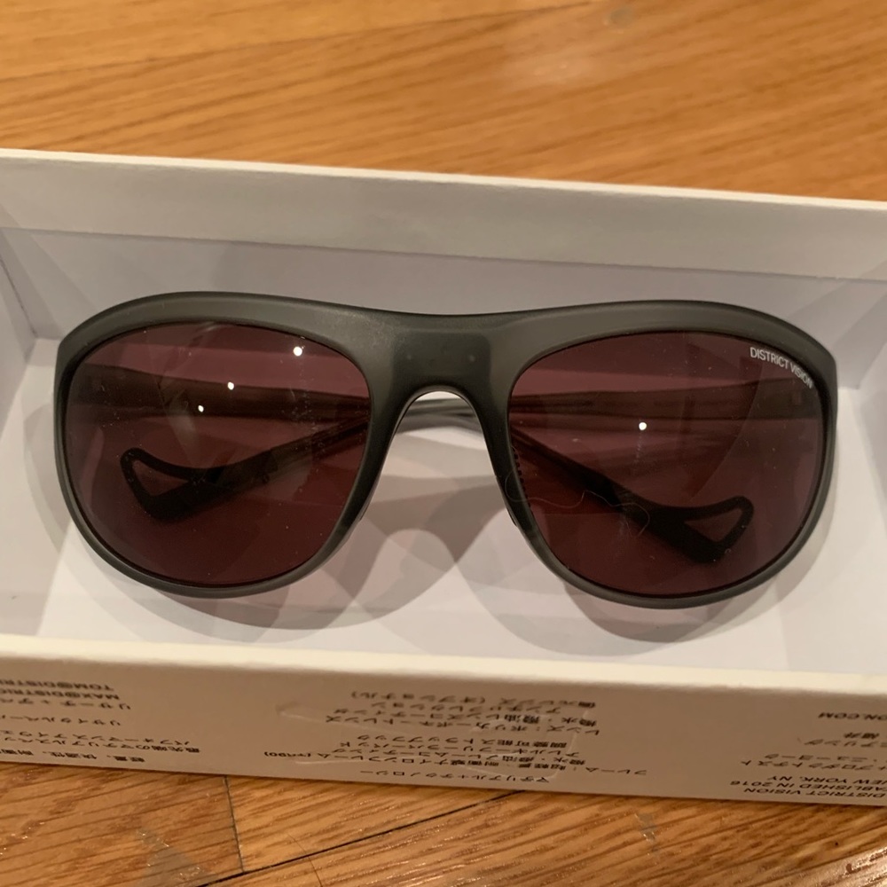 District Vision black rose takeyoshi gray running sunglasses.